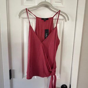 New Lulus Pink Spaghetti Strap V-Neck Front Tie Tank Top Size M